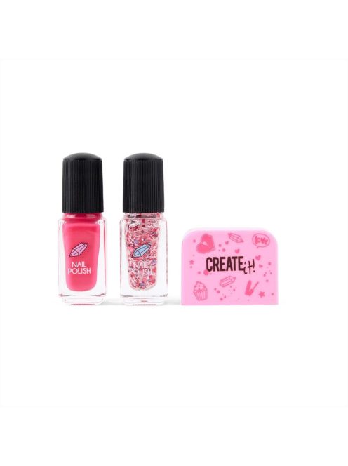 Canenco Create It! Körömlakkok, 2 db-os - rózsaszín és glitter