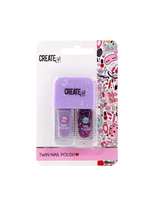 Canenco Create It! Körömlakkok, 2 db-os - lila és glitter