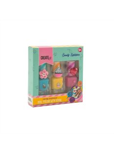 Canenco Create It! Candy körömlakkok gyűrűvel - 3 db