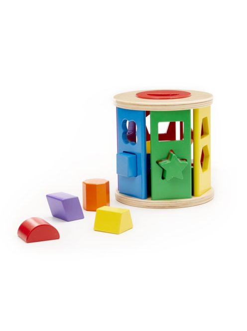 Melissa & Doug Fa készségfejlesztő játék, Gurulós formarendező
