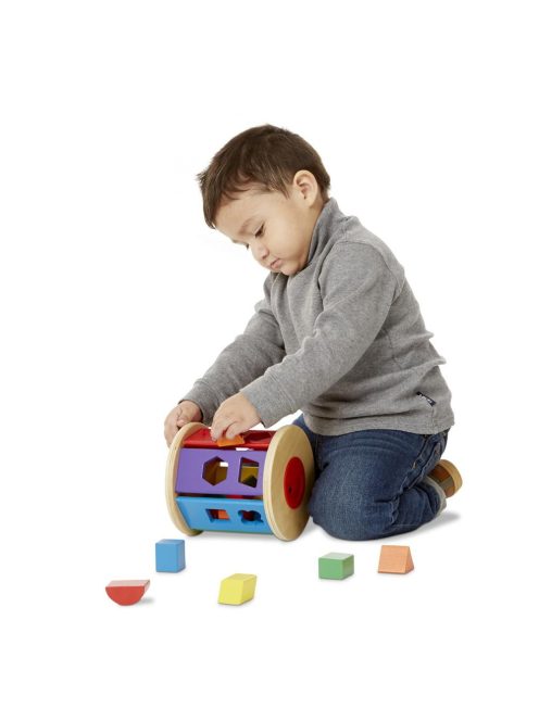 Melissa & Doug Fa készségfejlesztő játék, Gurulós formarendező