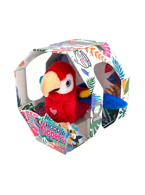 Happy Yappers interaktív plüss - piros arapapagáj