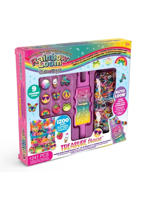 Rainbow Loom Auto Loom Cute-Tique gumikarkötő készítő szett, Kincsesbánya