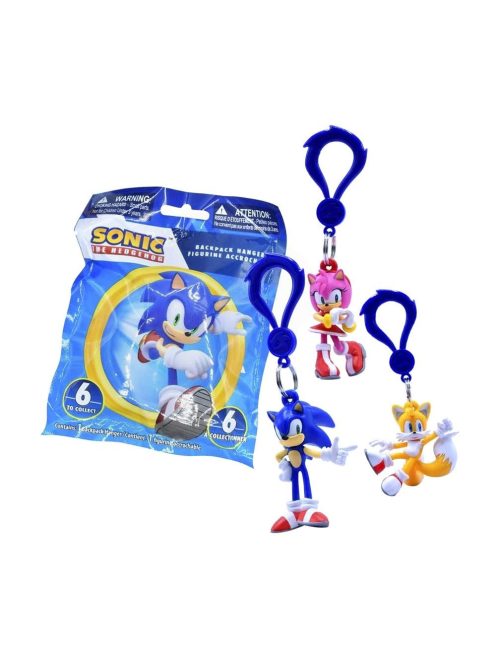 Sonic hátizsákra akasztható meglepetés figura, 7.5 cm - többféle