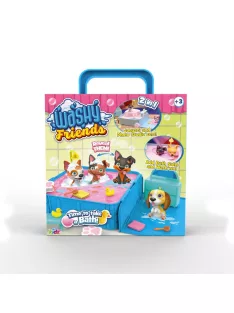   Washy Friends Color Reveal Pancsoló kutyusok jacuzzival és 7 kiegészítővel, 3 figurával