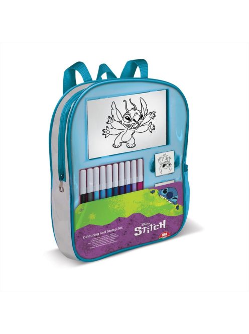 Stitch bélyegző szett hátizsákban