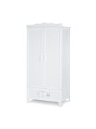Klups Marsell kiságy leesésgátlóval és ágyneműtartóval 70x140 + 2 ajtós szekrény - fehér