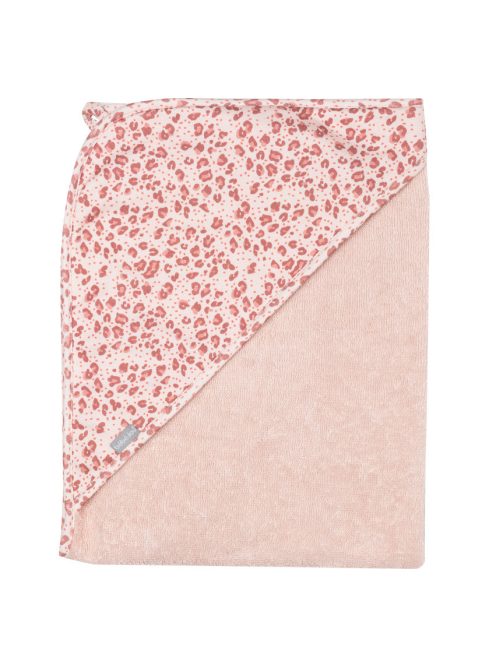 Bébé-Jou Frottír törülköző kapucnival 100% pamutból Leopard Pink