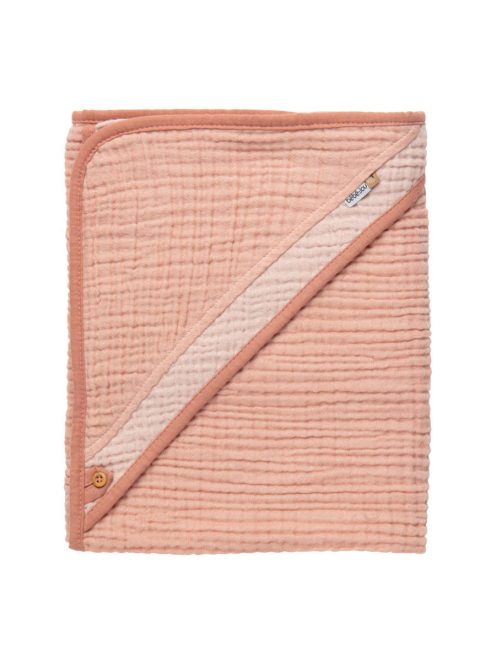 Bébé-Jou Muszlin kapucnis törülköző Pure Cotton Pink