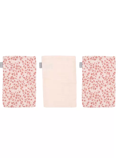 Bébé-Jou Muszlin törlőkendő bambusszal 3db - Leopard Pink