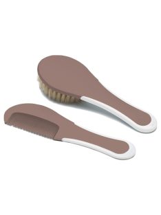   Bébé-Jou Hajkefe és fésű természetes sörtével - Mocha Mouss