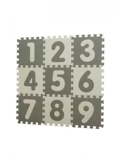   BabyDan Puzzle habszivacs játszószőnyeg számokkal 90x90 cm - Grey