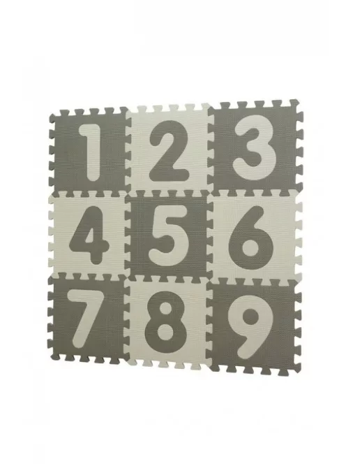 BabyDan Puzzle habszivacs játszószőnyeg számokkal 90x90 cm - Grey