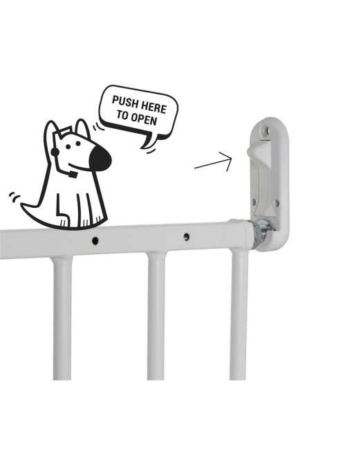 DogSpace Lucky toldalék kapu - metál fehér