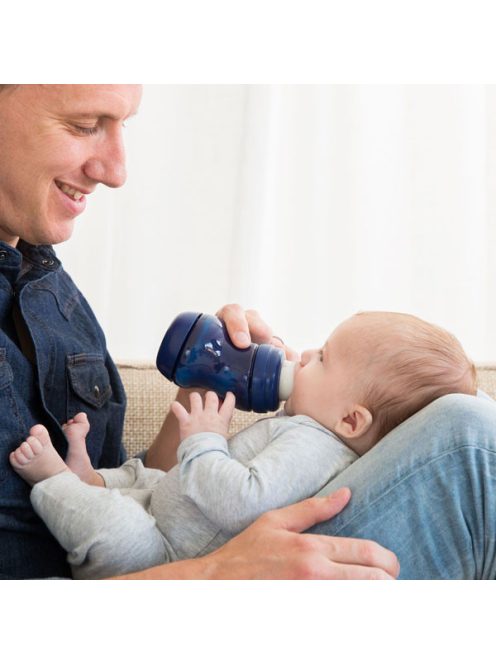 Difrax Széles anti-colic S-cumisüveg 200 ml - sötétkék