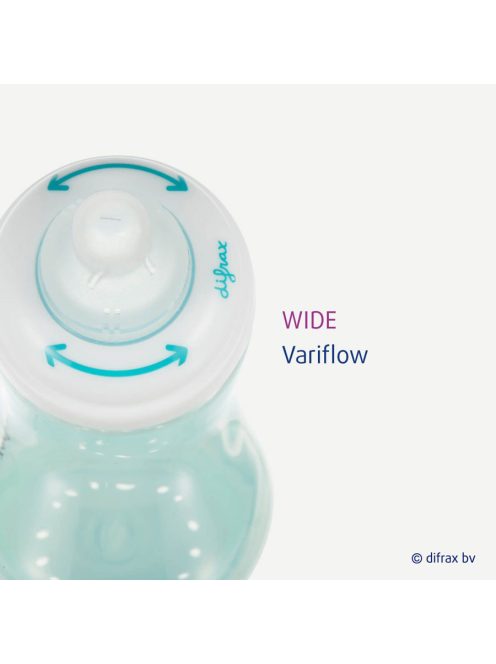 Difrax Szilikon cumi gyűrűvel az 1-2-3 Variflow széles cumisüveghez