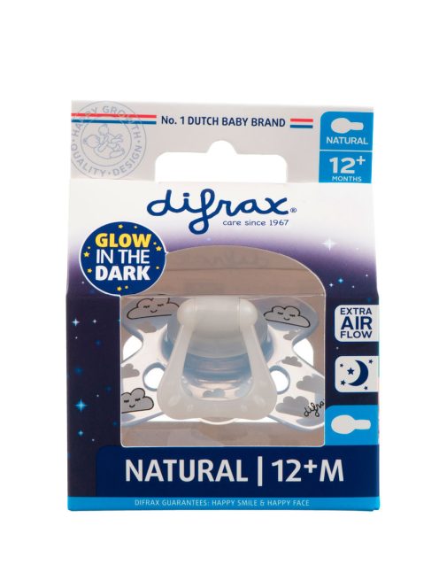 Difrax Sötétben világító cumi Natural 12+