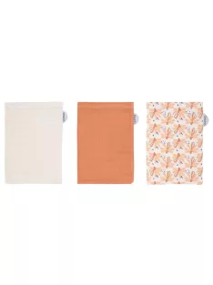   LUMA Muszlin Fürdetőkesztyű bambusszal 3db - Flowerfever Nude
