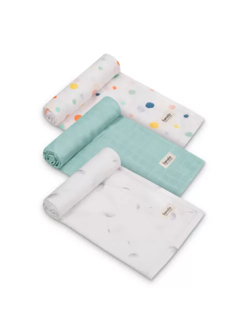 Lionelo Bamboo 3 db-os textilpelenka szett (70x70) - Dot