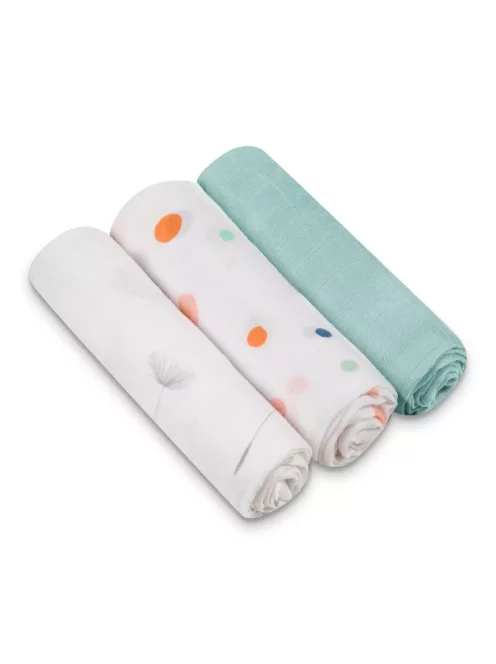 Lionelo Bamboo 3 db-os textilpelenka szett (70x70) - Dot