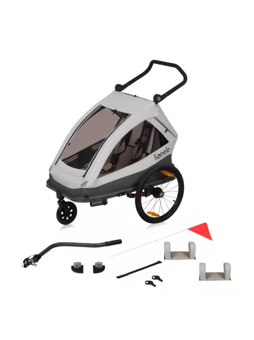 Lionelo Cama 2in1 kerékpár utánfutó és babakocsi - Grey Stone
