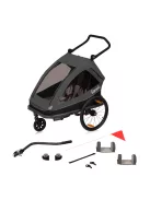 Lionelo Cama 2in1 kerékpár utánfutó és babakocsi - Grey Graphite