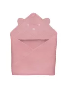 Lionelo Muszlin pamut kapucnis törölköző - Pink Baby