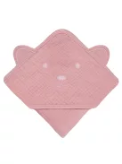 Lionelo Muszlin pamut kapucnis törölköző - Pink Baby