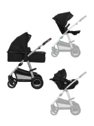 Lionelo Amber 3in1 multifunkciós babakocsi - Black Silver