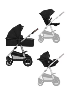 Lionelo Amber 3in1 multifunkciós babakocsi - Black Silver
