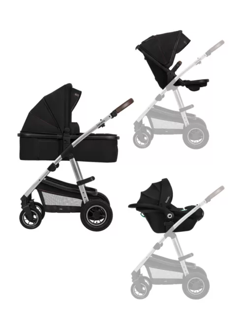 Lionelo Amber 3in1 multifunkciós babakocsi - Black Silver