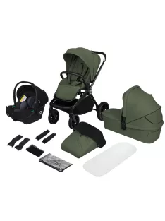   Lionelo Mika Plus 3in1 multifunkciós babakocsi - Green Olive