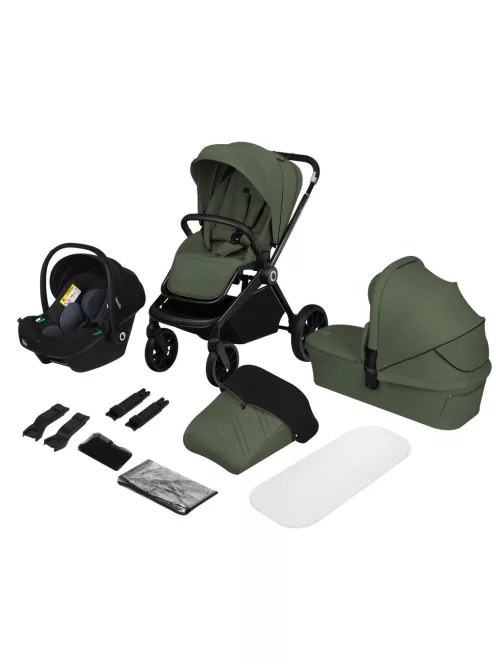 Lionelo Mika Plus 3in1 multifunkciós babakocsi - Green Olive