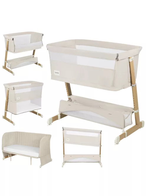 Lionelo Thomi Plus 5in1 gyerekágy, babaágy, babaöböl és kanapé - Beige Sand