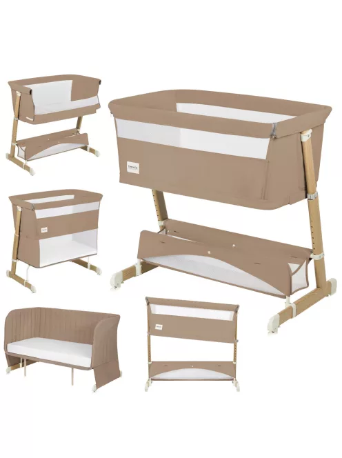 Lionelo Thomi Plus 5in1 gyerekágy, babaágy, babaöböl és kanapé - Beige Carmel