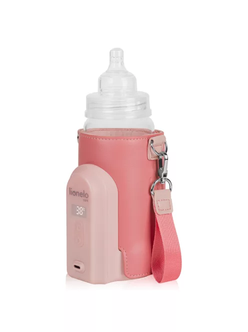 Lionelo Thermup Go Evo hordozható cumisüveg-melegítő - Coral Pink