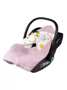 Lionelo Travel Swaddle autósülésbe való pólya, 90x90 cm - Pink Flower