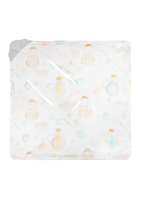 Lionelo Travel Swaddle autósülésbe való pólya, 90x90 cm - Grey Balloon