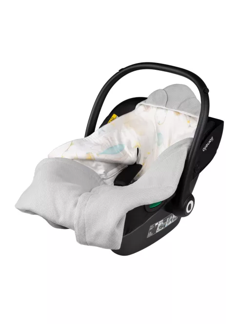 Lionelo Travel Swaddle autósülésbe való pólya, 90x90 cm - Grey Balloon