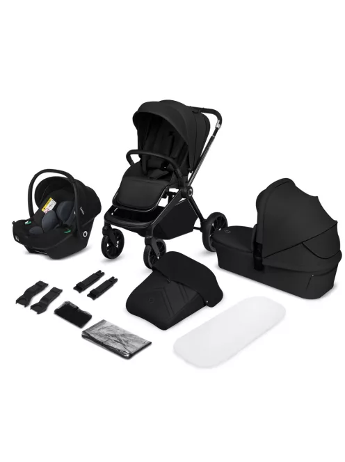 Lionelo Mika Plus 3in1 multifunkciós babakocsi - Black Onyx