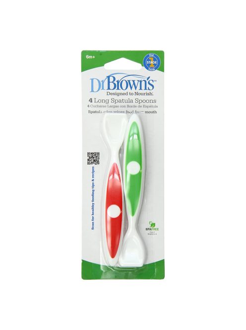 Dr. Browns spatula kanál 6hó 4db zöld-piros