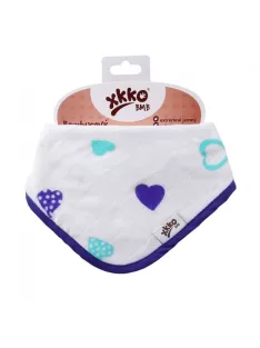   Xkko nyálkendő patentos bambusz - óceánkék szívek BMBBND026