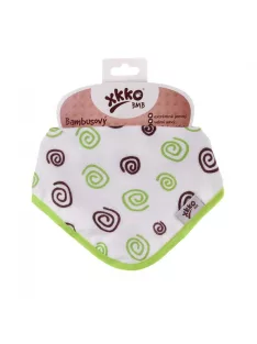 Xkko nyálkendő patentos bambusz - lime spirálok BMBBND033
