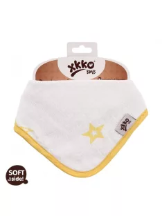   Xkko nyálkendő patentos bambusz - citromsárga csillagok BMBBND018