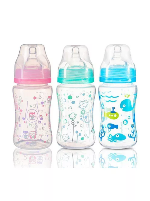 BabyOno Cumisüveg műanyag szélesnyakú anticolic 240ml 403