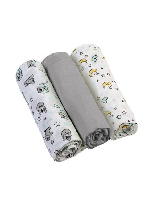 BabyOno textilpelenka színes 3db - szürke 348/01