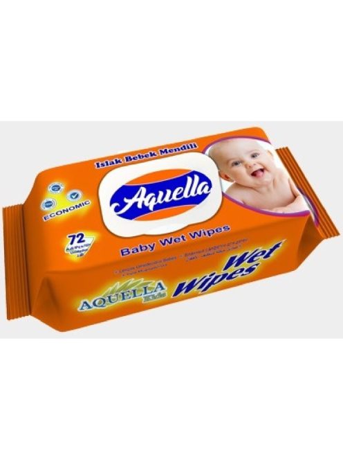 Aquella - Baby nedves törlőkendő, Economic, kupakos, 72db