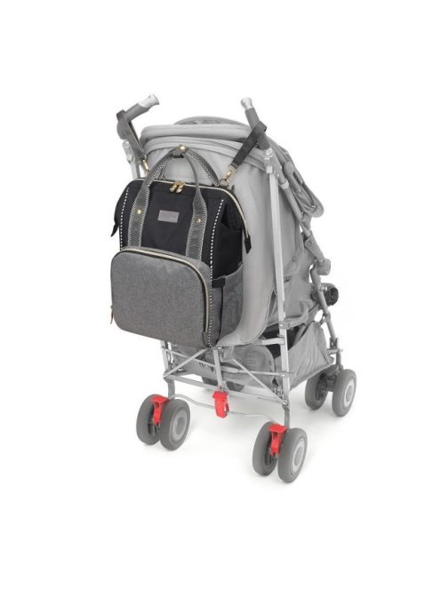 BabyOno Pelenkázótáska, OSLO STYLE, hátizsák, 30x40x16 cm, fekete/szürke, 1424/01