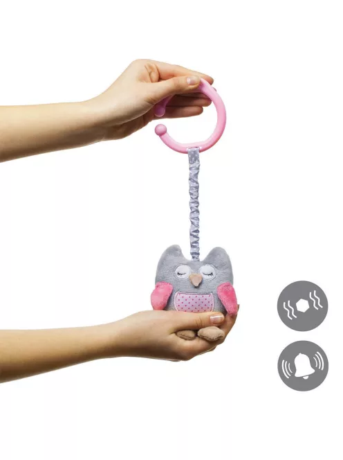 BabyOno Játékfigura, Sofia bagoly, plüss, rezgő, 21 cm, két színben, 442