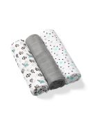 BabyOno bambusz textilpelenka színes 3db - szürke 397/02